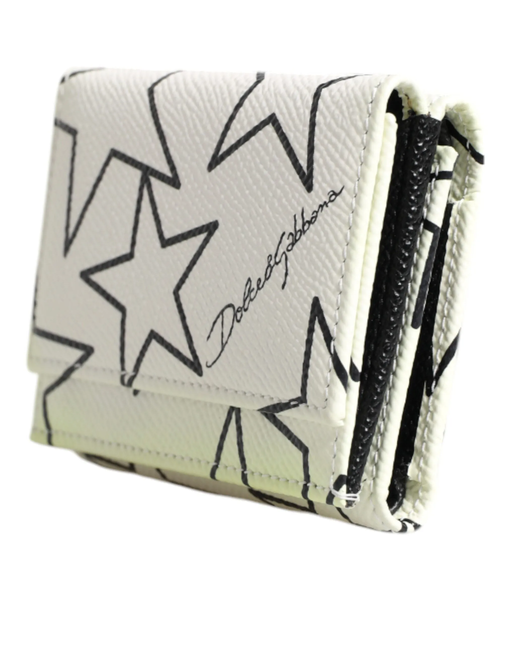 Dolce & Gabbana Leather Trifold DG Star Print Card Holder Women's Wallet (Pre-Owned)