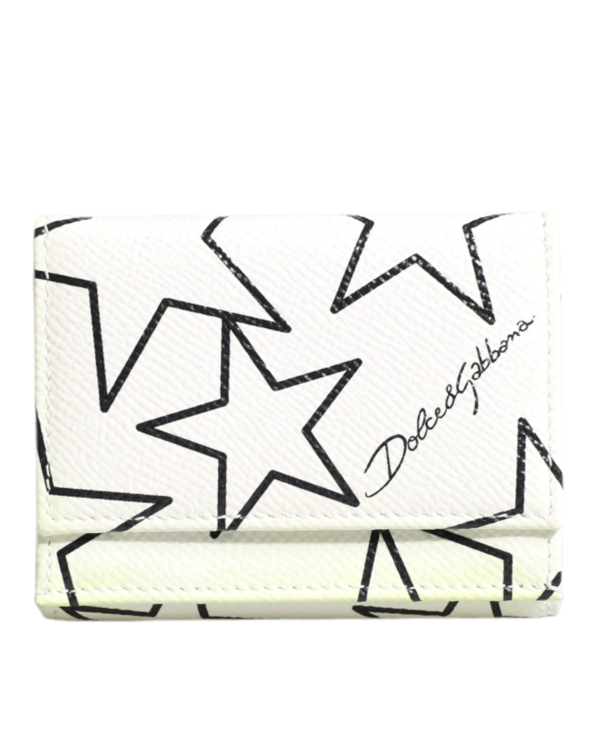 Dolce & Gabbana Leather Trifold DG Star Print Card Holder Women's Wallet (Pre-Owned)