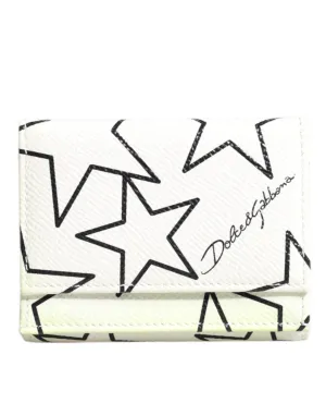 Dolce & Gabbana Leather Trifold DG Star Print Card Holder Women's Wallet (Pre-Owned)