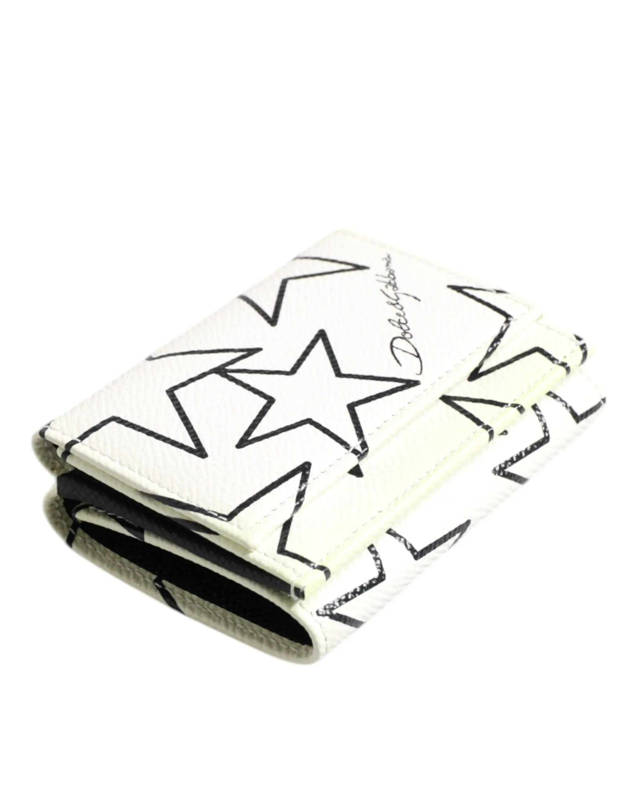 Dolce & Gabbana Leather Trifold DG Star Print Card Holder Women's Wallet (Pre-Owned)