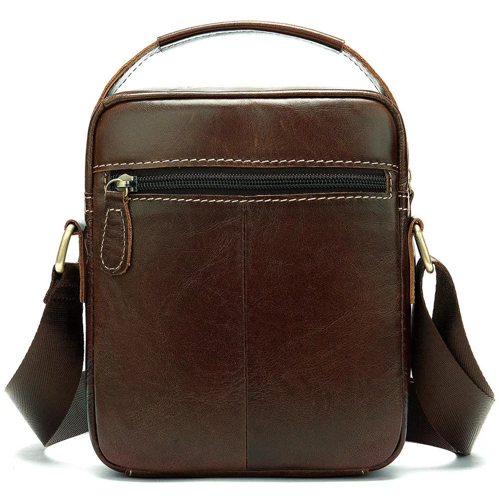 Fashion Brown Leather Men's Small Vertical Courier Bag Messenger Bag Side Bag For Men