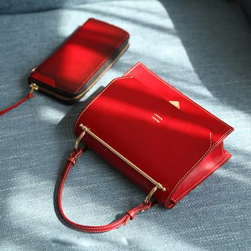 Fashion Womens Green Leather Flap Over Handbag Purse Handmade Square Crossbody Bag Shoulder Bag Purse