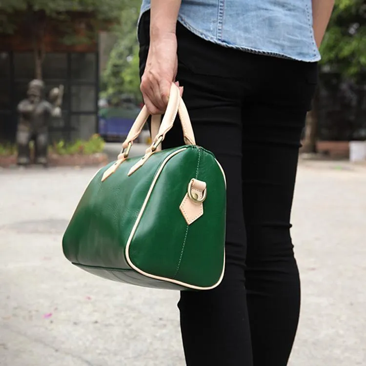 Fashion Womens Tan Leather Small Boston Handbag Best Tan Leather Boston Purse Side Bag