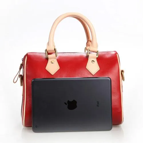 Fashion Womens Tan Leather Small Boston Handbag Best Tan Leather Boston Purse Side Bag