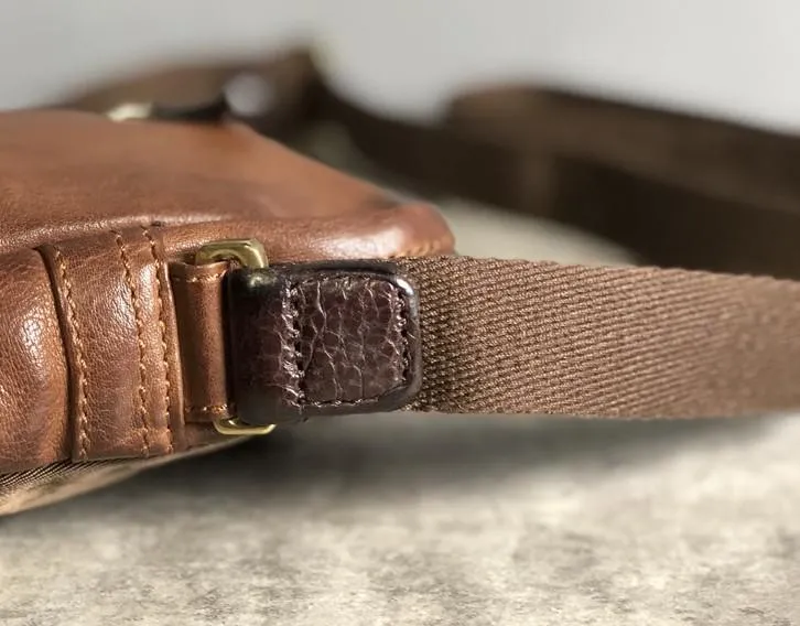 Genuine Brown Leather Mens Cool Small Vertical Side Bag Black Messenger Bag Shoulder Bag for men