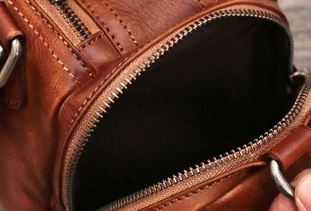 Genuine Handmade Boston Bag Vintage Leather Handbag Shoulder Bag Women Leather Purse