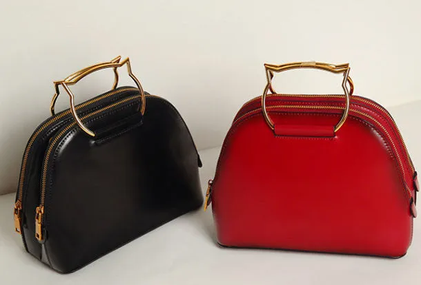 Genuine Leather cat crossbodybag handbag shoulder bag for women leather bag