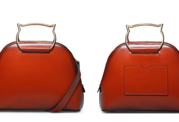 Genuine Leather cat crossbodybag handbag shoulder bag for women leather bag