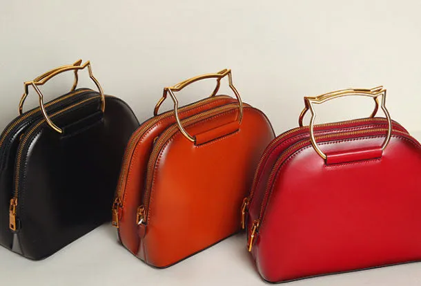Genuine Leather cat crossbodybag handbag shoulder bag for women leather bag
