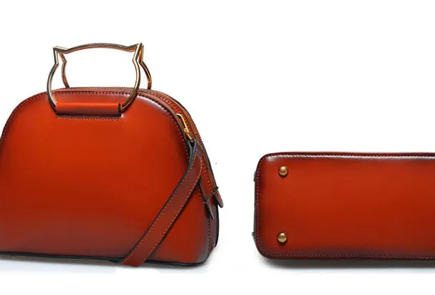 Genuine Leather cat crossbodybag handbag shoulder bag for women leather bag