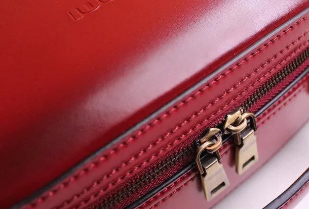 Genuine Leather cube handbag shoulder bag for women leather crossbody bag
