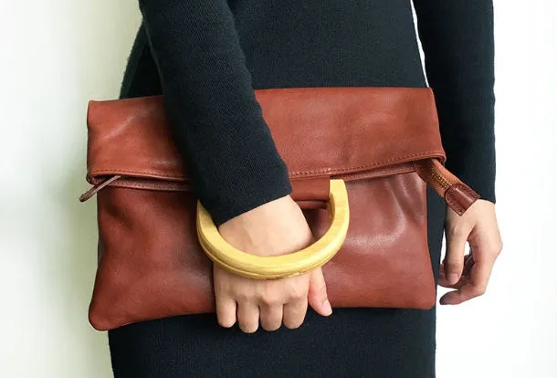 Genuine Leather Cute Handbag Clutch Shoulder Bag Women Leather Purse