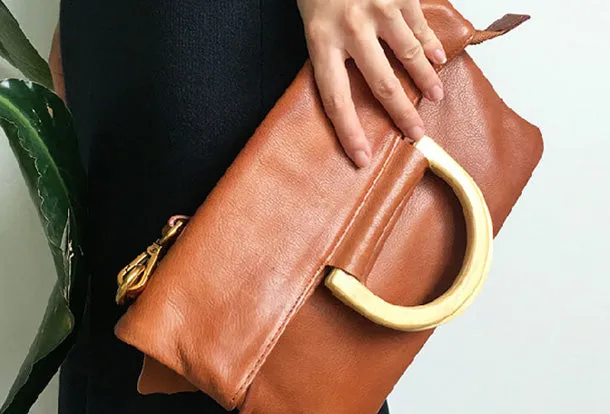 Genuine Leather Cute Handbag Clutch Shoulder Bag Women Leather Purse