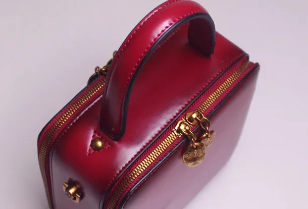 Genuine Leather handbag Cube bag shoulder bag for women leather crossbody bag