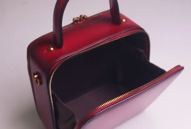 Genuine Leather handbag Cube bag shoulder bag for women leather crossbody bag