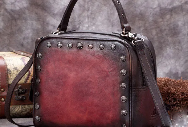 Genuine Leather Handbag Vintage Bag Shoulder Bag Crossbody Bag Clutch Purse For Women