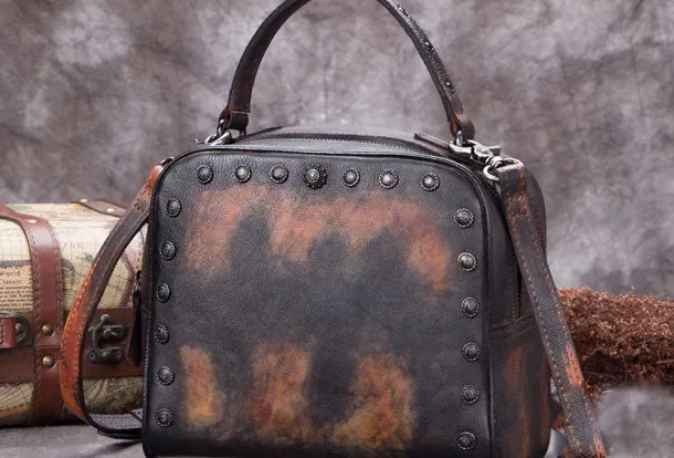 Genuine Leather Handbag Vintage Bag Shoulder Bag Crossbody Bag Clutch Purse For Women