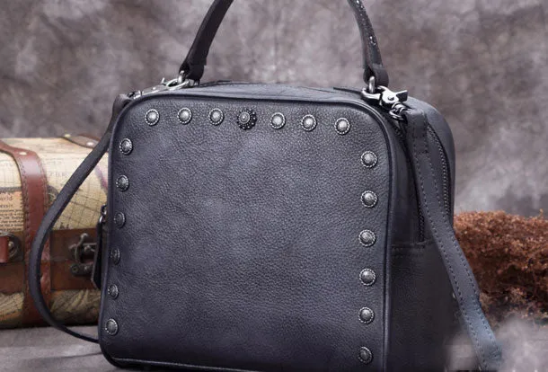 Genuine Leather Handbag Vintage Bag Shoulder Bag Crossbody Bag Clutch Purse For Women