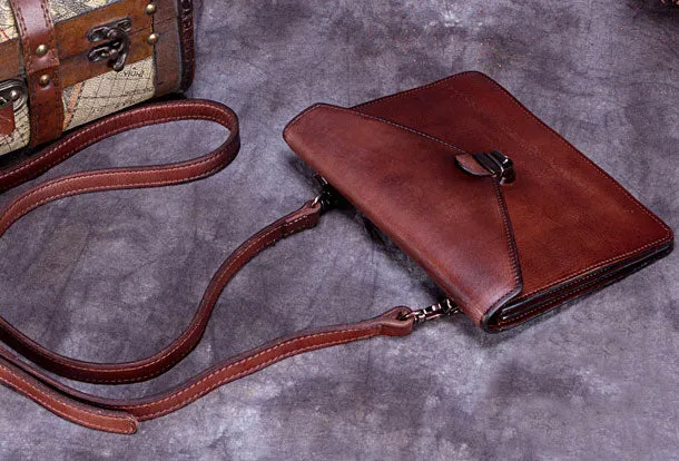Genuine Leather Handbag Vintage Bag Shoulder Bag Crossbody Bag Purse Clutch For Women