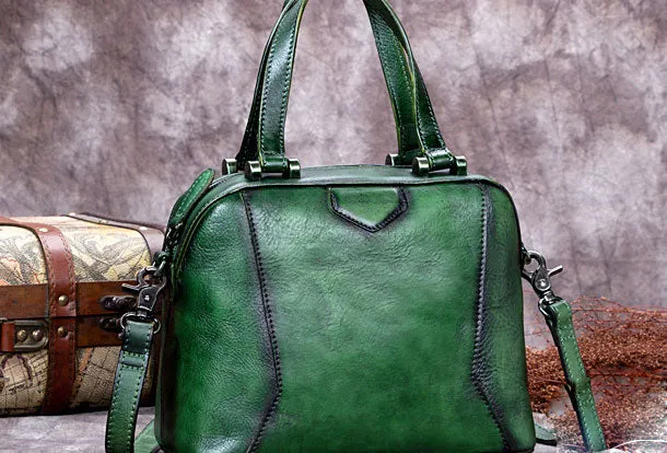 Genuine Leather Handbag Vintage Crossbody Bag Shoulder Bag Purse For Women