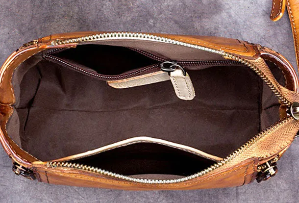 Genuine Leather Handbag Vintage Crossbody Bag Shoulder Bag Purse For Women