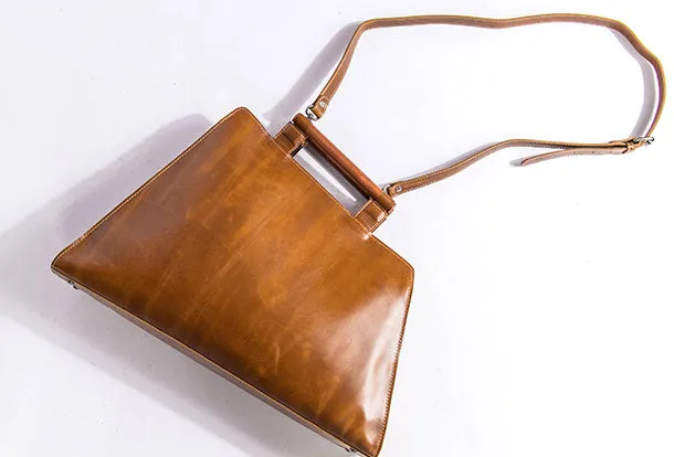 Genuine Leather Handmade Wooden Handbag Bag Shoulder Bag Purse For Women