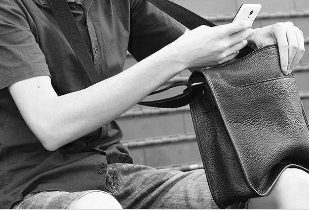 Genuine leather men satchel bag messenger large vintage shoulder laptop bag vintage bag
