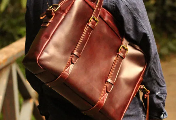 Genuine Leather Mens Briefcase Messenger Bag Laptop Bag Shoulder Bag for men