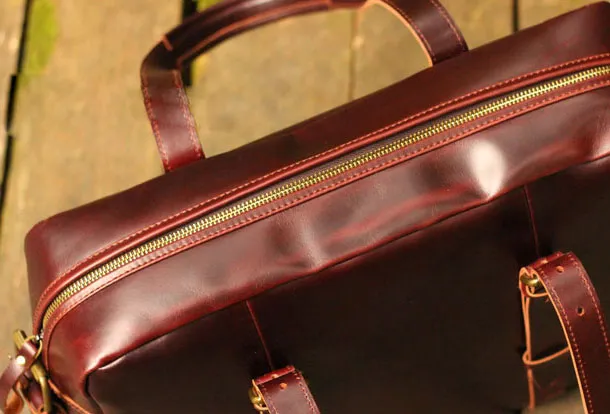 Genuine Leather Mens Briefcase Messenger Bag Laptop Bag Shoulder Bag for men