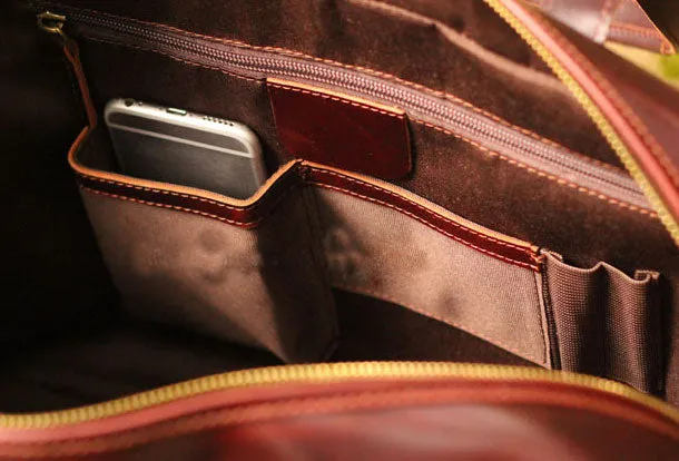 Genuine Leather Mens Briefcase Messenger Bag Laptop Bag Shoulder Bag for men