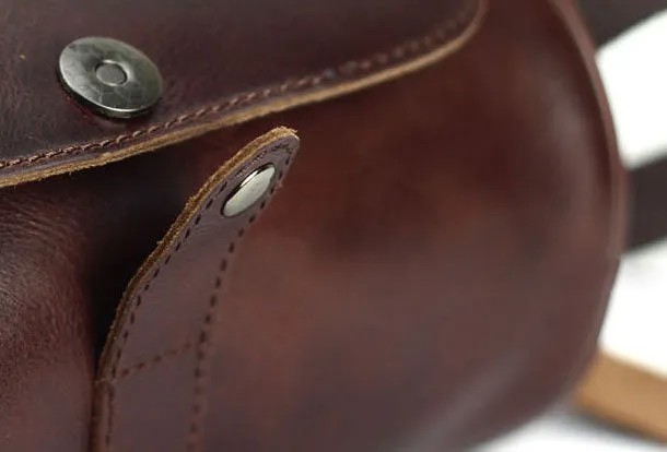 Genuine Leather Mens Chest Bag Cool Sling Bag Messenger Bag Bike Bag Cycling Bag For Men