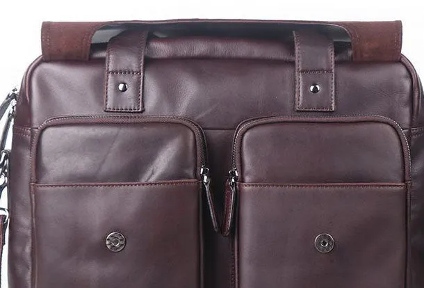 GENUINE LEATHER MENS COOL MESSENGER BAG BRIEFCASE WORK BAG BUSINESS BAG FOR MEN