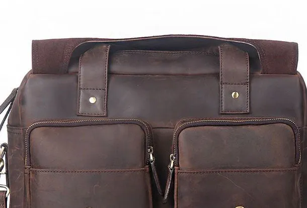GENUINE LEATHER MENS COOL MESSENGER BAG BRIEFCASE WORK BAG BUSINESS BAG FOR MEN