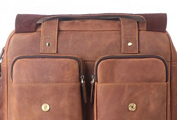 GENUINE LEATHER MENS COOL MESSENGER BAG BRIEFCASE WORK BAG BUSINESS BAG FOR MEN