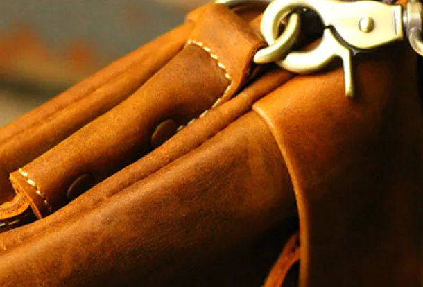 Genuine Leather Mens Cool Messenger Bag iPad Bag Chest Bag Bike Bag Cycling Bag For Men