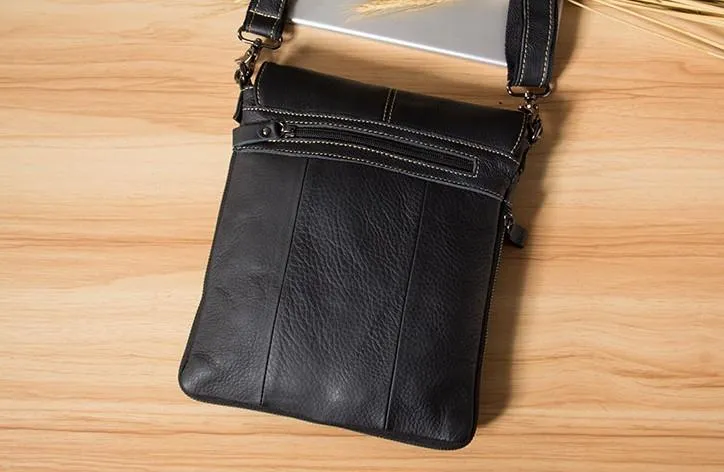 Genuine Leather Mens Cool Small Shoulder Bag Purse Messenger Bag Crossbody Bag for Men