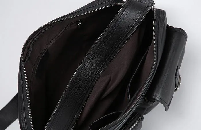 Genuine Leather Mens Cool Small Shoulder Bags Messenger Bag Bike Bag Cycling Bag for men