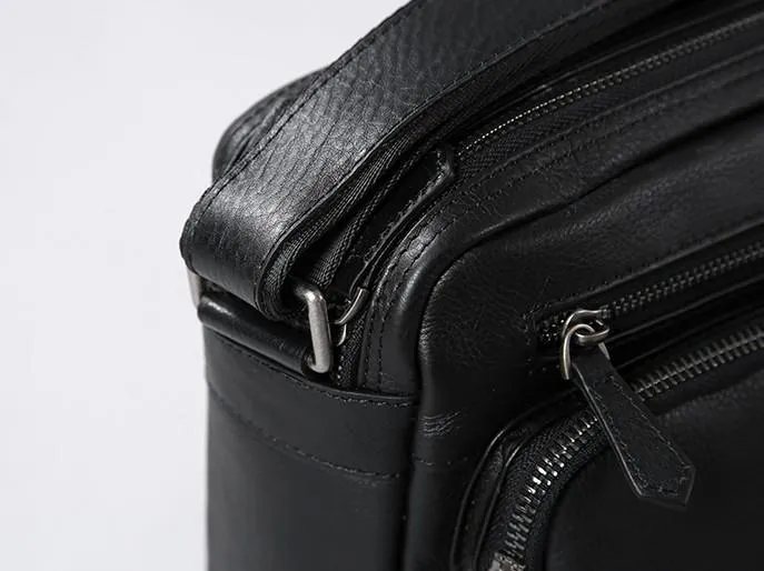 Genuine Leather Mens Cool Small Shoulder Bags Messenger Bag Bike Bag Cycling Bag for men