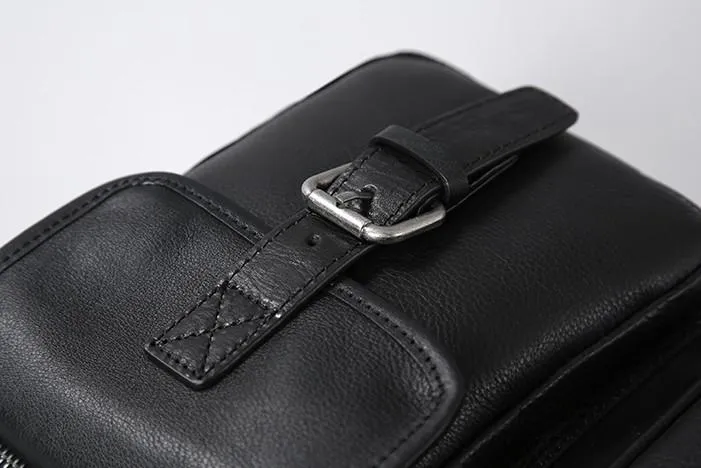 Genuine Leather Mens Cool Small Shoulder Bags Messenger Bag Bike Bag Cycling Bag for men