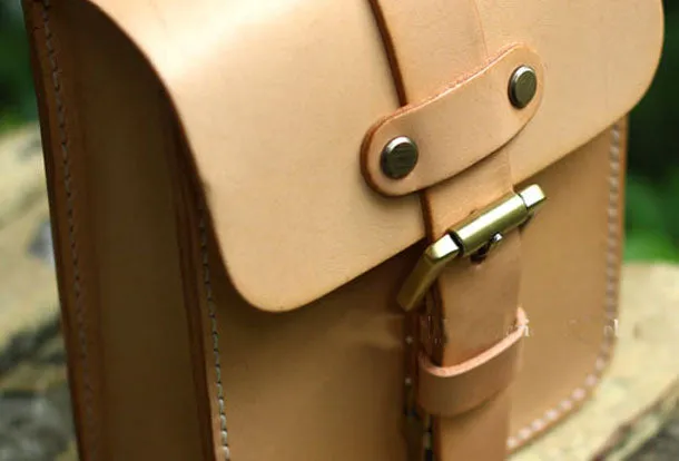 Genuine Leather Mens Hip Bag Cool Waist Bag iPad Bag  Bike Bag Cycling Bag For Men