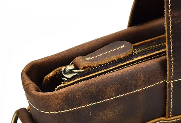 GENUINE LEATHER MENS Vintage Brown COOL MESSENGER BAG BRIEFCASE WORK BAG BUSINESS BAG FOR MEN