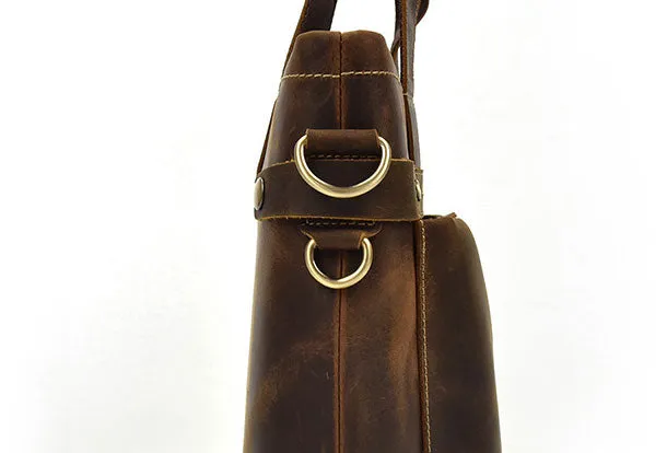 GENUINE LEATHER MENS Vintage Brown COOL MESSENGER BAG BRIEFCASE WORK BAG BUSINESS BAG FOR MEN