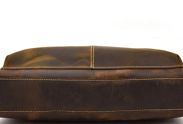 GENUINE LEATHER MENS Vintage Brown COOL MESSENGER BAG BRIEFCASE WORK BAG BUSINESS BAG FOR MEN