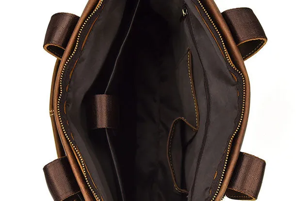 GENUINE LEATHER MENS Vintage Brown COOL MESSENGER BAG BRIEFCASE WORK BAG BUSINESS BAG FOR MEN