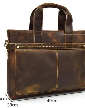 GENUINE LEATHER MENS Vintage Brown COOL MESSENGER BAG BRIEFCASE WORK BAG BUSINESS BAG FOR MEN