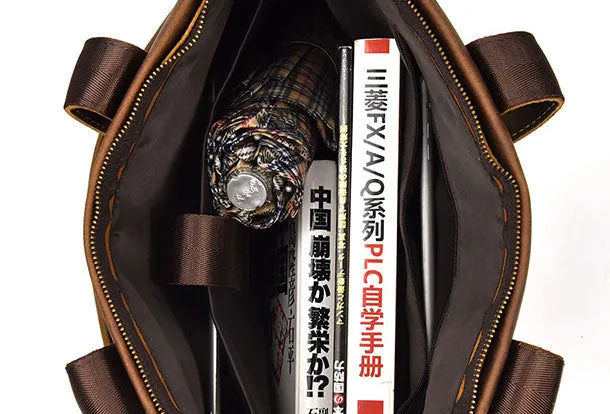 GENUINE LEATHER MENS Vintage Brown COOL MESSENGER BAG BRIEFCASE WORK BAG BUSINESS BAG FOR MEN