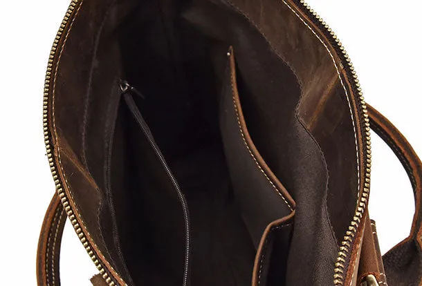 Genuine Leather Messenger Bag Briefcase Bag Cross Body Cool For Men