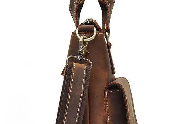 Genuine Leather Messenger Bag Briefcase Bag Cross Body Cool For Men