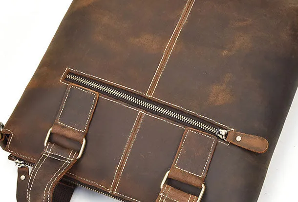 Genuine Leather Messenger Bag Briefcase Bag Cross Body Cool For Men