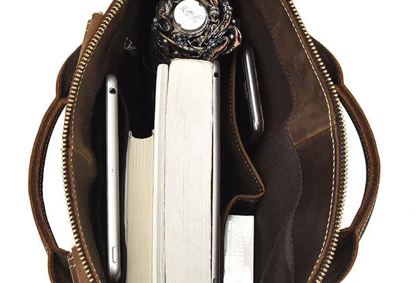 Genuine Leather Messenger Bag Briefcase Bag Cross Body Cool For Men